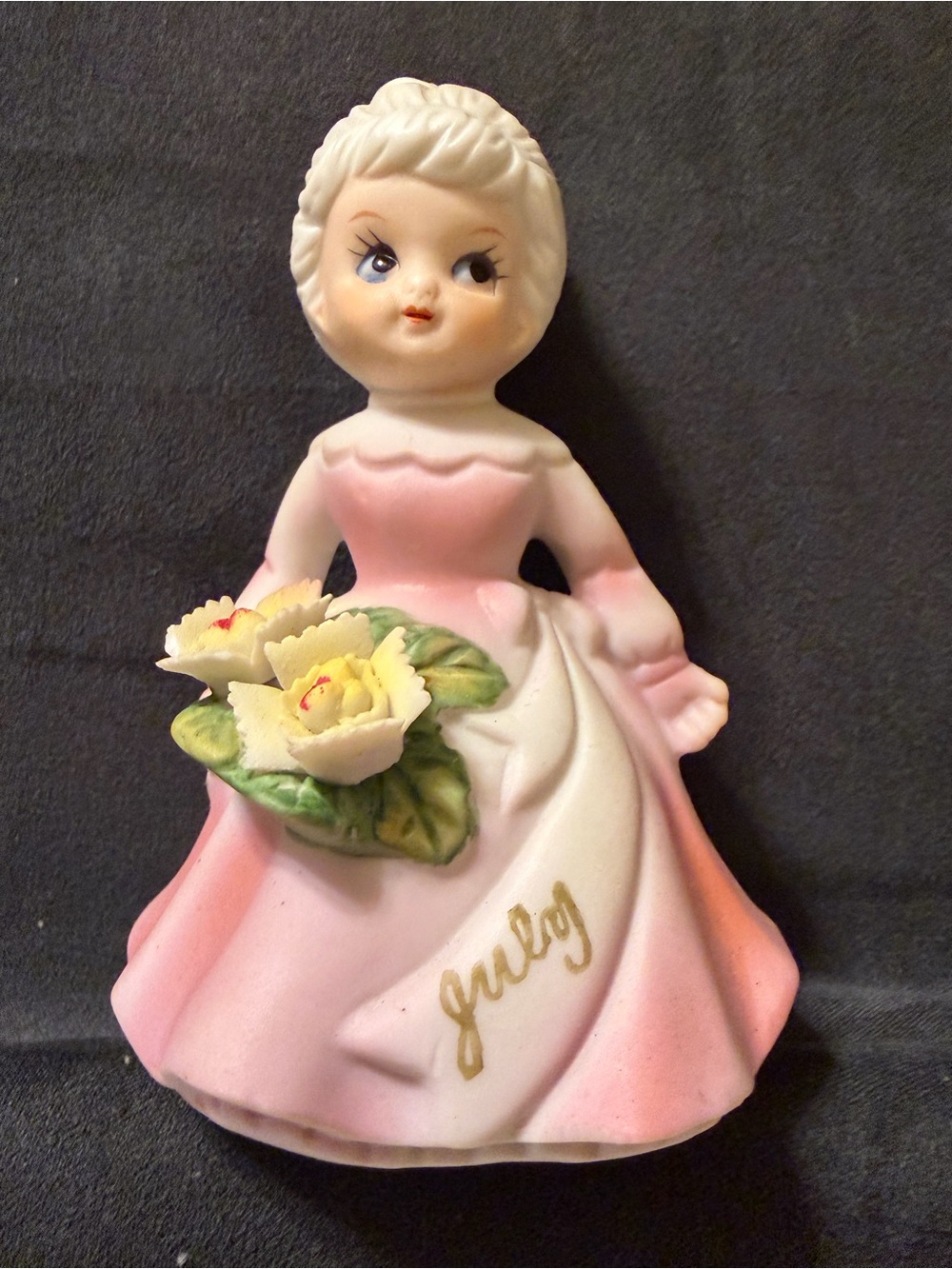 Vintage July Birthday Girl Porcelain Figurine